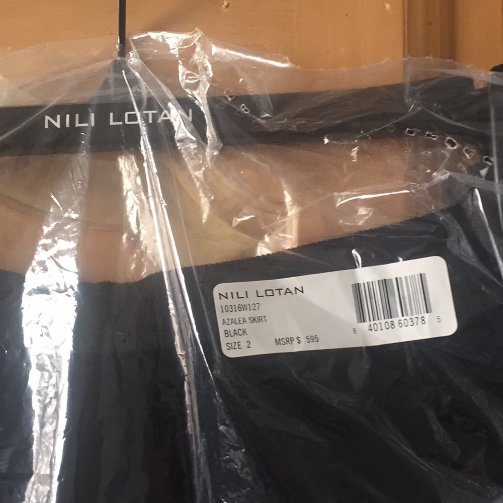 NWT Nili Lotan Black Velvet Maxi Skirt Side Slit 2 - Picture 3 of 4